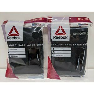 Reebok Long Sleeve Shirt & Pants Performance Base Layer Black Women's Sz Medium